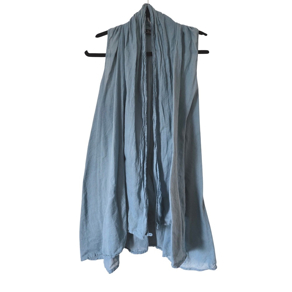 J.P. & Mattie Womens M Blue Draped Wrap Sleeveless Top Bohemian Art to Wear